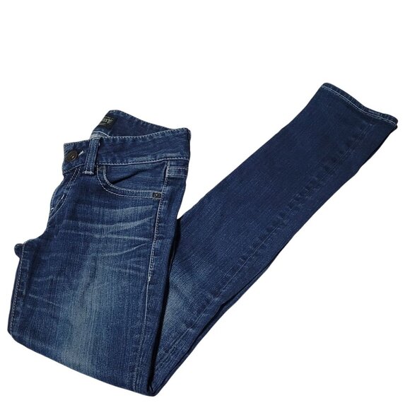 Moussy Jeans Womens Size 24 Straight Leg Low Rise Dark Wash Denim Pants - Picture 1 of 6